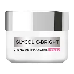 LOREAL PARIS - Crema Hidratante Facial Día Glycolic Bright Antimanchas FPS30, 50 ml