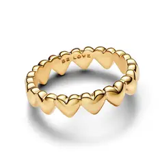 PANDORA - Anillo Fila De Corazones Oro 14k