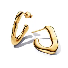 PANDORA - Aretes De Aro Abierto Forma Orgánica En V