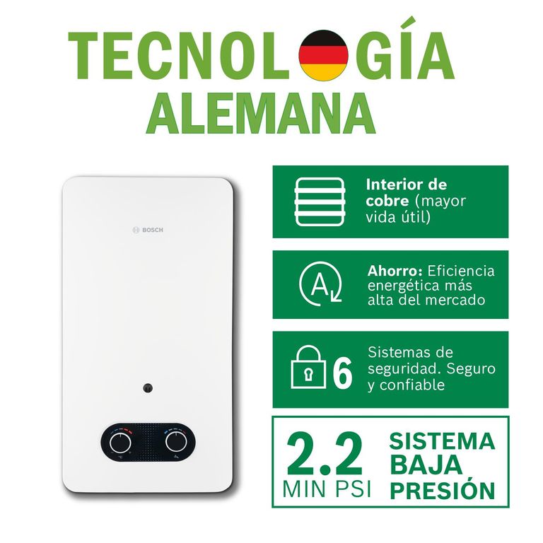 Terma A Gas Glp Vital 10 L Baja Presión + Kit