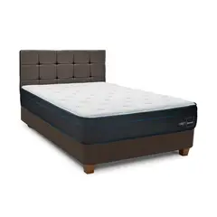 DRIMER - Dormitorio Americano Gravity 2 Plz Marrón + 2 Almohadas + 1 Protector