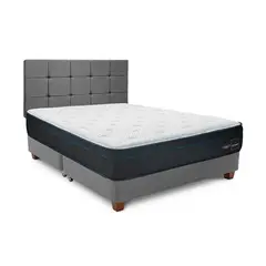 DRIMER - Dormitorio Americano Gravity Queen Plata + 2 Almohadas + 1 Protector