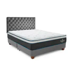 DRIMER - Dormitorio Americano Pure Fresh King Plata + 2 Almohadas + 1 Protector