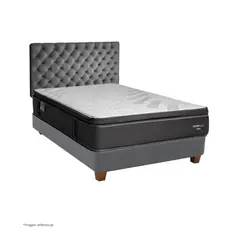 DRIMER - Dormitorio Americano Cromopedic 1.5 Plz Plata + 1 Almohada + 1 Protector