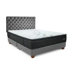 DRIMER - Dormitorio Americano Futurepedic King Plata + 2 Almohadas + 1 Protector