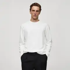 MANGO - Polo Manga Larga 100% Algodón Hombre