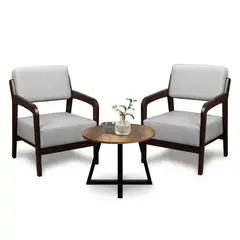 FORLI - Set X2 Butacas Igneo 1 Cuerpo + Mesa De Centro