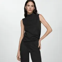 MANGO - Pantalón Wide Casual Mujer