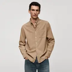 MANGO - Camisa Manga Larga 100% Algodón Hombre