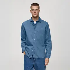 MANGO - Camisa Manga Larga 100% Algodón Hombre