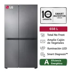 LG - Refrigeradora GS66BPM 658L Total no frost Side By Side Negro Mate
