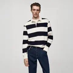 MANGO - Polo Manga Larga 100% Algodón Hombre