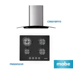 MABE - Combo Campana Decorativa CM6018PIY0 + Cocina empotrable PM6045GV0