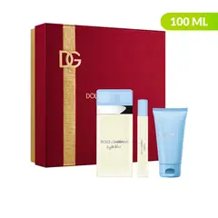 DOLCE&GABBANA - Set Perfume Light Blue Edt 100 Ml + Body Cream 50 Ml + Travel Spray