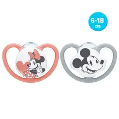 NUK - Pack X2 Chupón Space Minnie 6-18 M