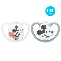 NUK - Pack X2 Chupón Space Mickey 6-18 M