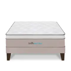 DROM - Cama Europea Natten Queen + 2 Almohadas Viscoelástica + Protector