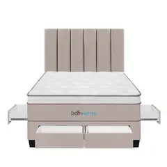 DROM - Dormitorio Con Cajones Natten 2 Plz + 2 Almohadas Viscoelásticas + Protector