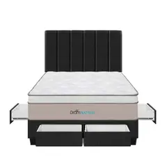 DROM - Dormitorio Con Cajones Natten 2 Plz + 2 Almohadas Viscoelásticas + Protector