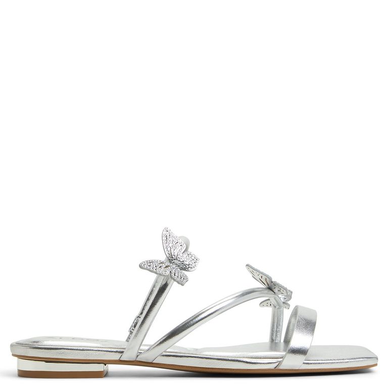 Sandalia De Vestir Mujer Plateado