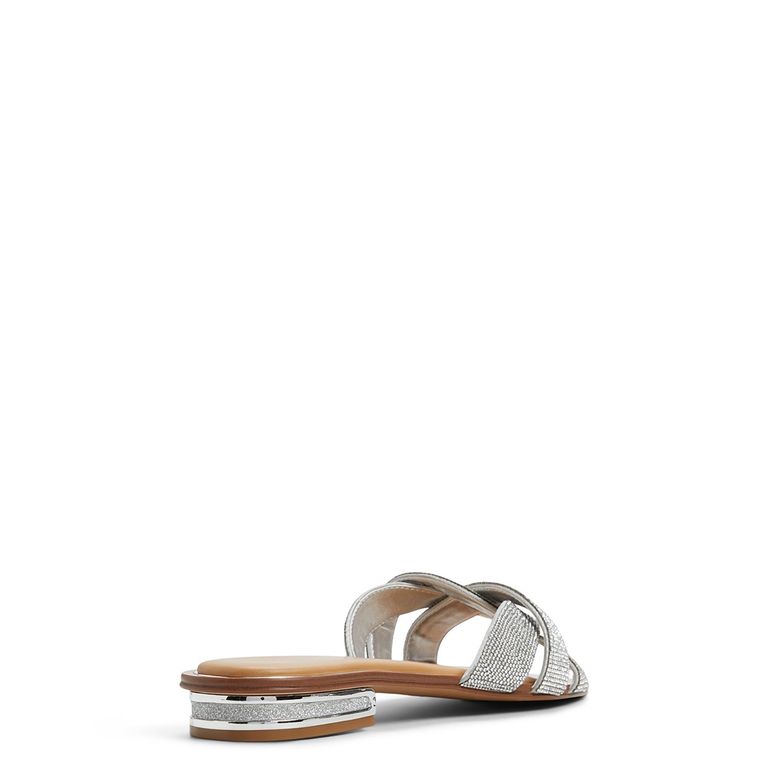 Sandalia De Vestir Mujer Plateado