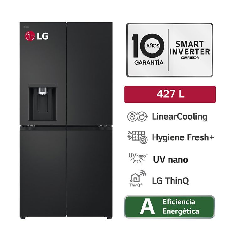 Refrigeradora GM57SPM 427L Linear Cooling French Door Negro Mate