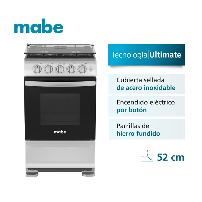 Cocina a Gas 4 Hornillas 52Cm Grafito EMP5120GP2