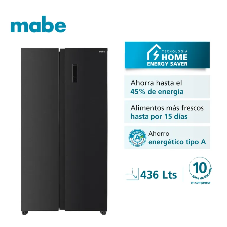 Refrigeradora Side By Side 436 L Netos Black Steel - Msd480lprps0