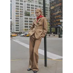 MANGO - Pantalón Wide Casual Mujer