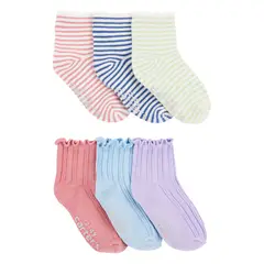 CARTER'S - Medias Bebé Unisex Pack X6 Algodón Carters