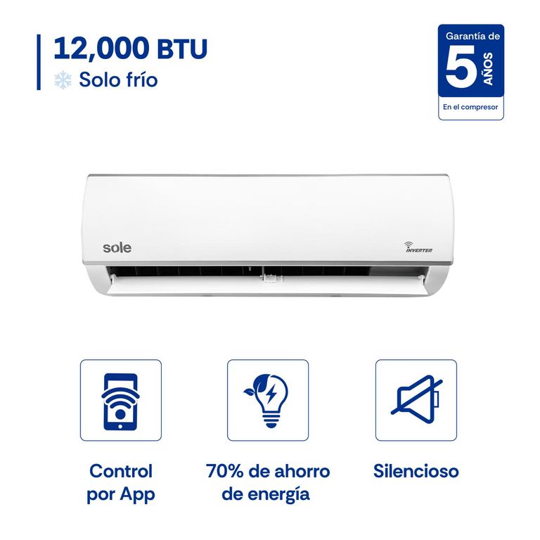 Aire Acondicionado Split Inverter Wifi 12 Kbtu.
