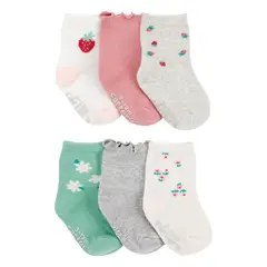 CARTER'S - Medias Bebé Unisex Pack X6 Algodón Carters