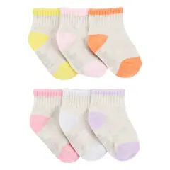 CARTER'S - Medias Bebé Unisex Pack X6 Algodón Carters