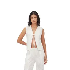 FINDING MAGNOLIA - Blusa Sin Mangas 100% Lino Mujer