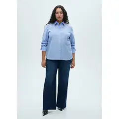 MANGO - Camisa Manga Larga Algodón Mujer