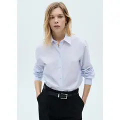 MANGO - Camisa Manga Larga Algodón Mujer