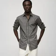 MANGO - Camisa Regular Fit Algodón Cuadros