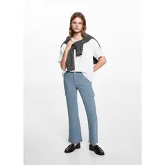 MANGO TEEN - Jean Cargo Tiro Alto Mujer Mango Teen.