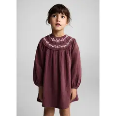 MANGO KIDS - Vestido Manga Larga Bebé Niña Algodón