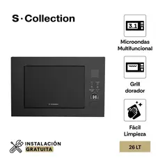 SOLE - Horno Microondas Empotrable Sc 3 En 1 Grill 20