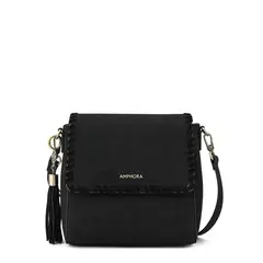 AMPHORA - Crossbody Evelyn Negro Y Textura