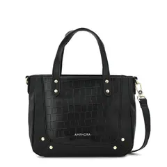 AMPHORA - Cartera Marty Negro Y Textura