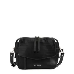 AMPHORA - Crossbody Celeci Negro Y Textura