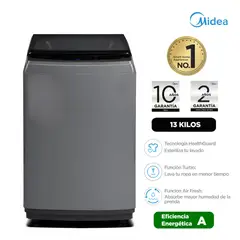 MIDEA - Lavadora Auto Carga Superior 13kg Gris