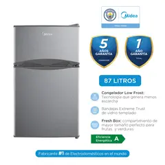 MIDEA - Frigobar 2 Puertas Silver 87lts