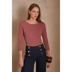 MAISON 123 - Polo Manga Larga Casual Mujer