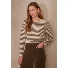 MAISON 123 - Polo Manga Larga 100% Algodón Mujer