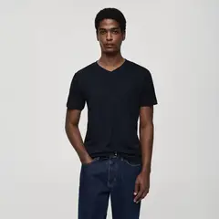 MANGO - Polo Cuello Pico Slim Fit 100% Algodón Man