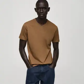 MANGO - Polo Cuello Pico Slim Fit 100% Algodón Man