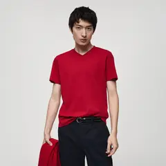 MANGO - Polo 100% Algodón Cuello Pico Slim Fit Man